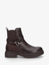 Bottines chelsea à brides décorative à enroulement et contrefort croco - Chocolat - 1