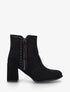 Bottines suédine à talon et pampille - Noir - 1
