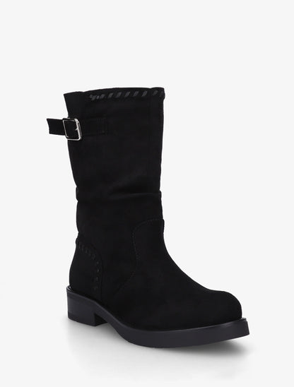 Bottines plissées à bouts ronds - Noir - 2