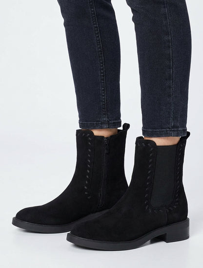 Botines estilo chelsea en ante - Negro