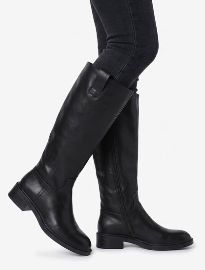 Botas de montar de imitación. - Negro