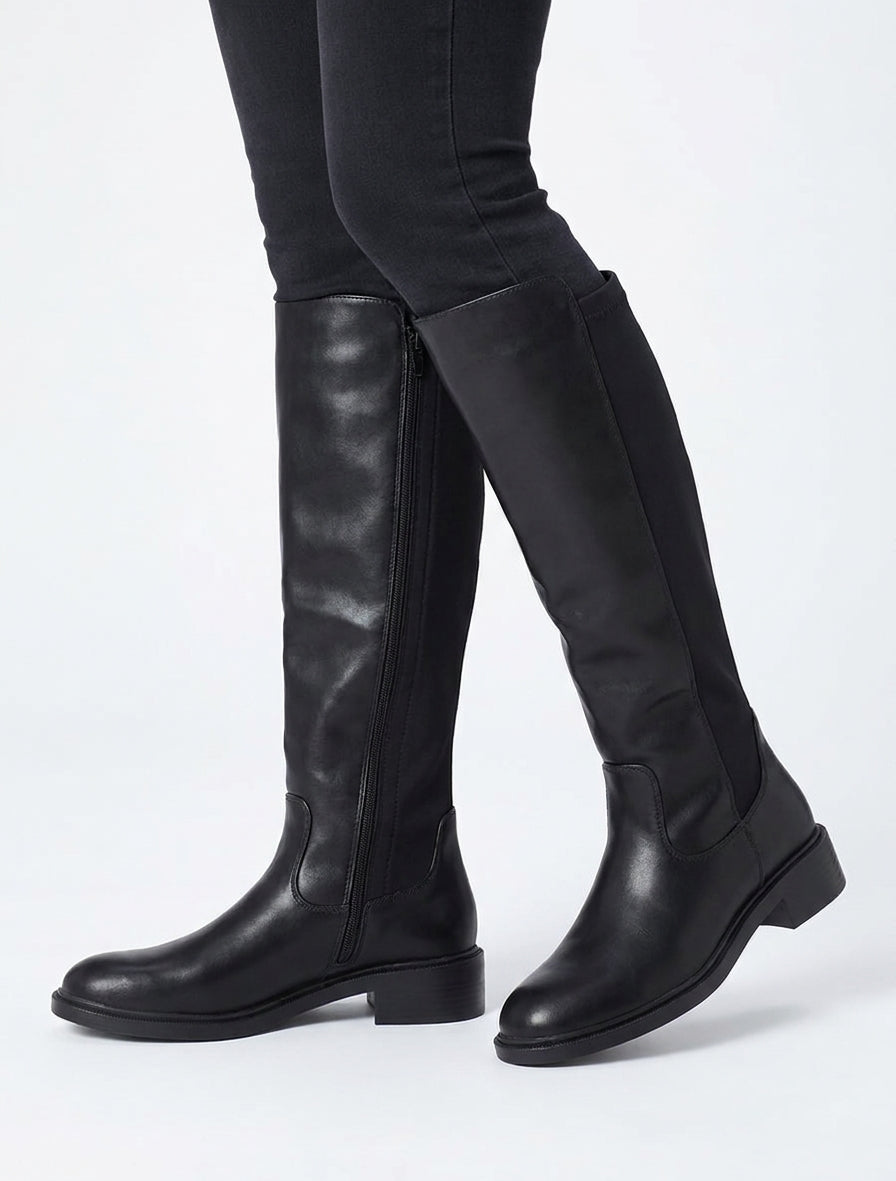 Botas bicolor lisas - Negro