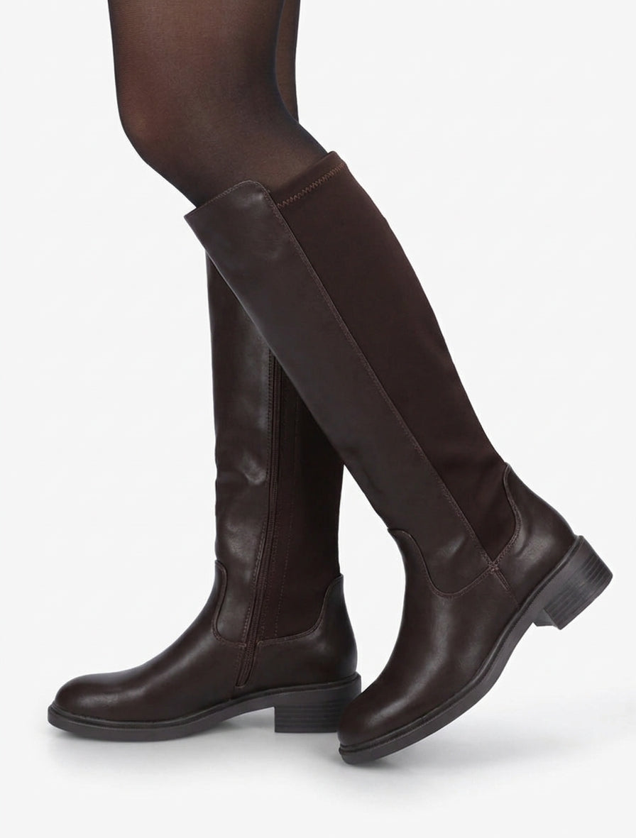 Botas bicolor lisas - Marrón