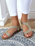 Nu-pieds unis à cheville élastiquée - Or - 1