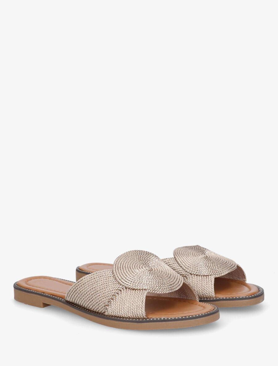 Mules plates style corde - Rose gold - 4