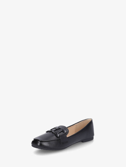 Mocassins en simili à boucle - Noir - 3