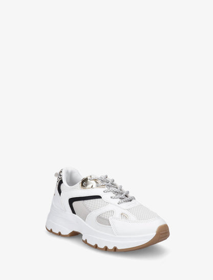 Sneakers à bandes irisées et pailletées - Blanc - 2