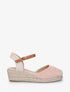 Sandales unies à contrefort à motif damier - Rose - 1