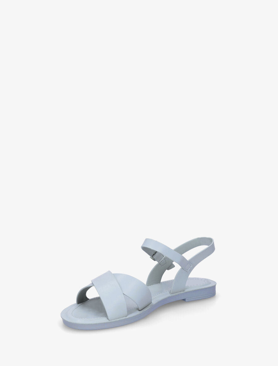 Nu-pieds croisés en simili - Bleu ciel - 3