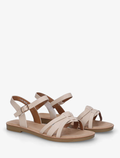 Nu-pieds à bride fantaisie python - Beige - 4