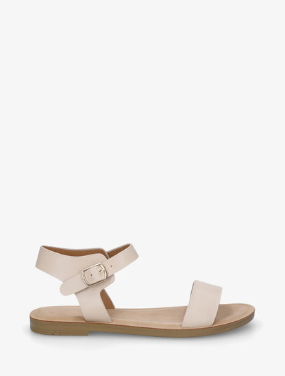 Nu-pieds basiques en simili - Beige - 1