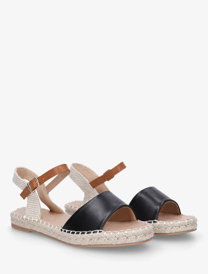 Nu-pieds basiques style espadrille - Noir - 4