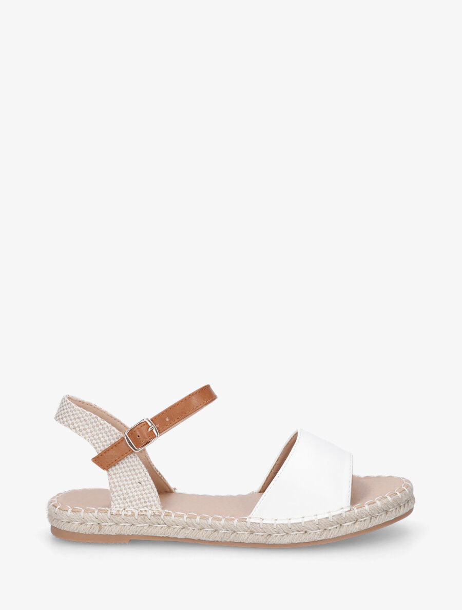 Nu-pieds basiques style espadrille - Blanc - 5