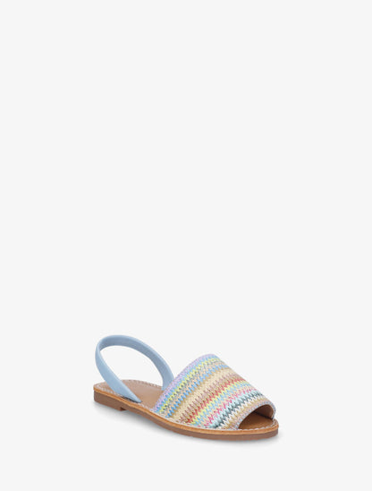 Nu-pieds à brides tressées motif zigzag - Bleu ciel - 2
