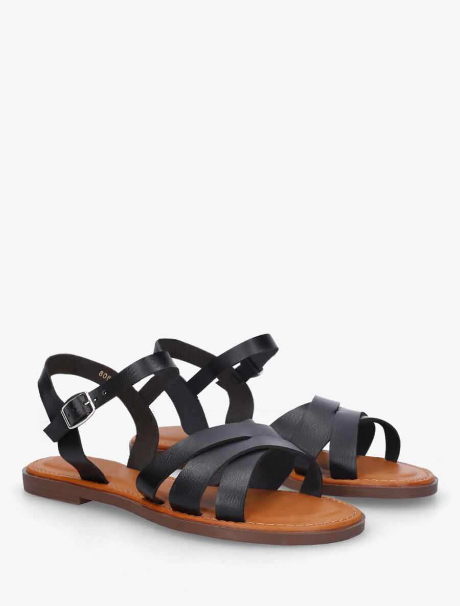 Nu-pieds multibrides croisées - Noir - 4