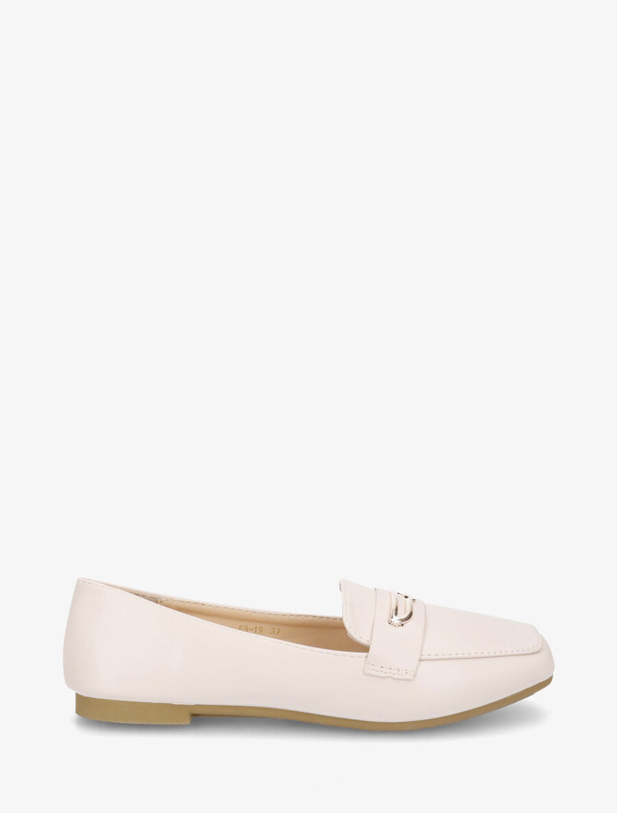 Mocassins à boucle fantaisie - Beige - 1