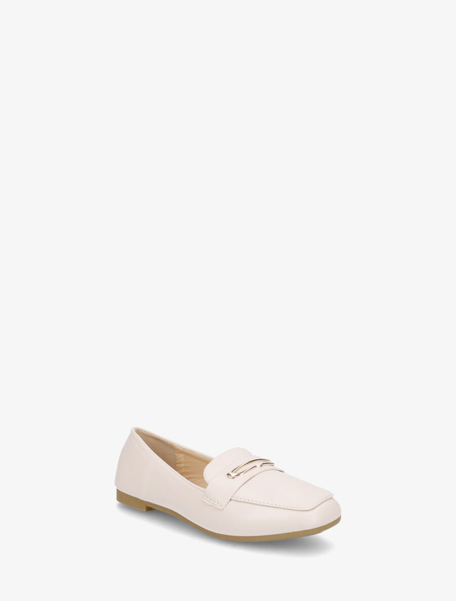 Mocassins à boucle fantaisie - Beige - 2