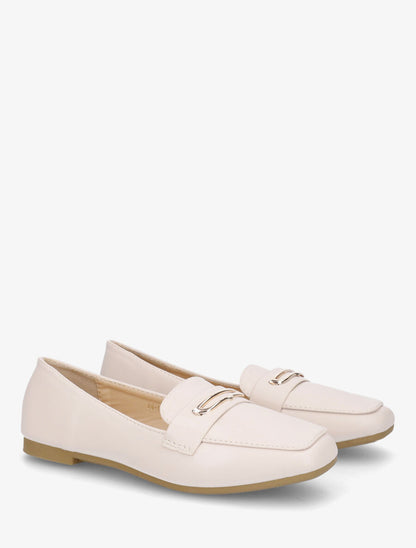 Mocassins à boucle fantaisie - Beige - 4