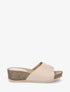 Mules compensées en suédine - Beige - 5