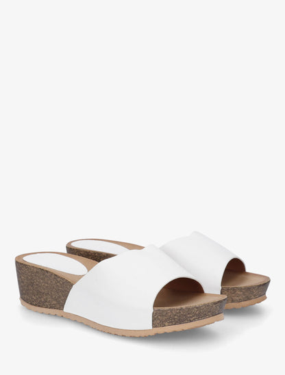 Mules compensées en simili - Blanc - 4