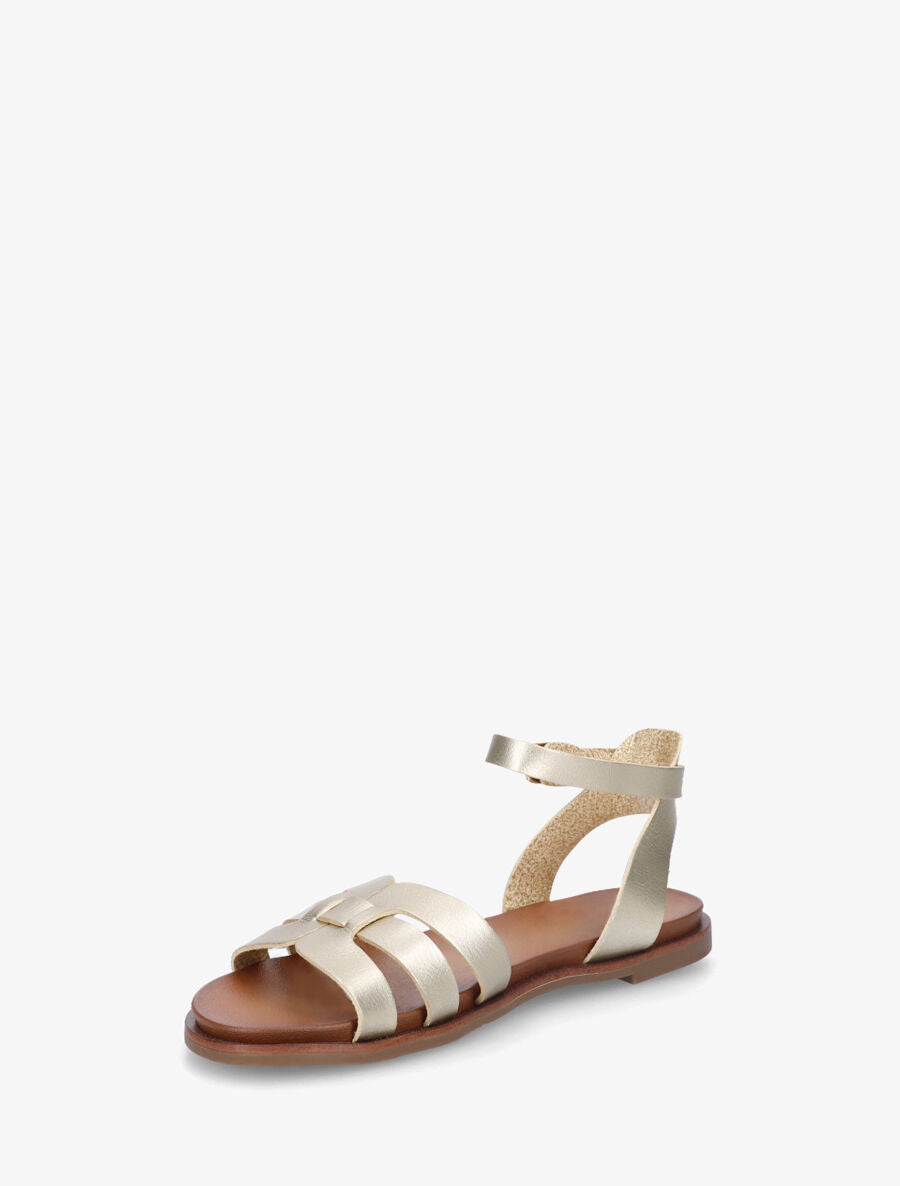 Nu-pieds en simili àtriple brides - Or - 3