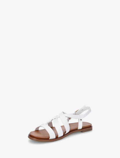 Nu-pieds en simili à bride courbée - Blanc - 3