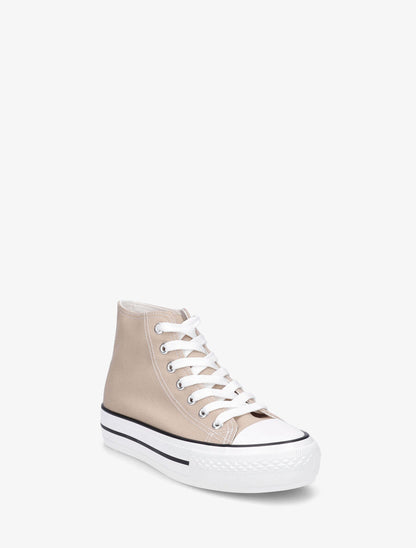 Tennis montantes en toile - Beige - 2