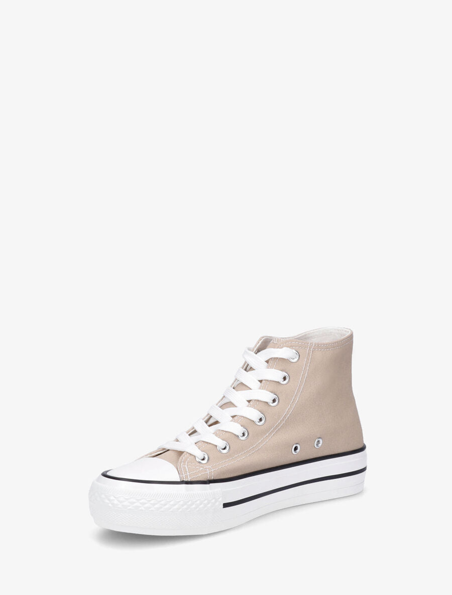 Tennis montantes en toile - Beige - 3