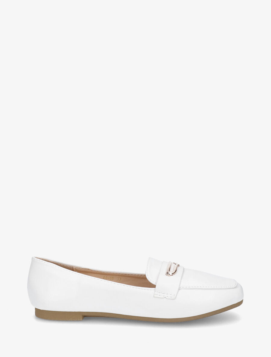 Mocassins à boucle fantaisie - Blanc - 5