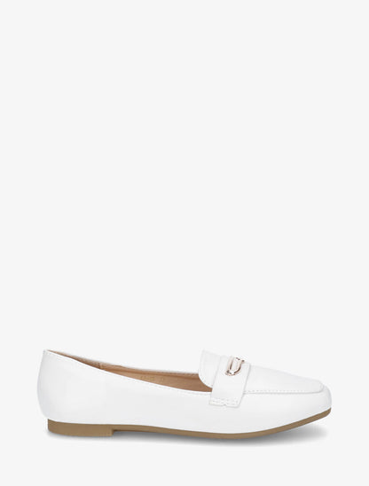 Mocassins à boucle fantaisie - Blanc - 5