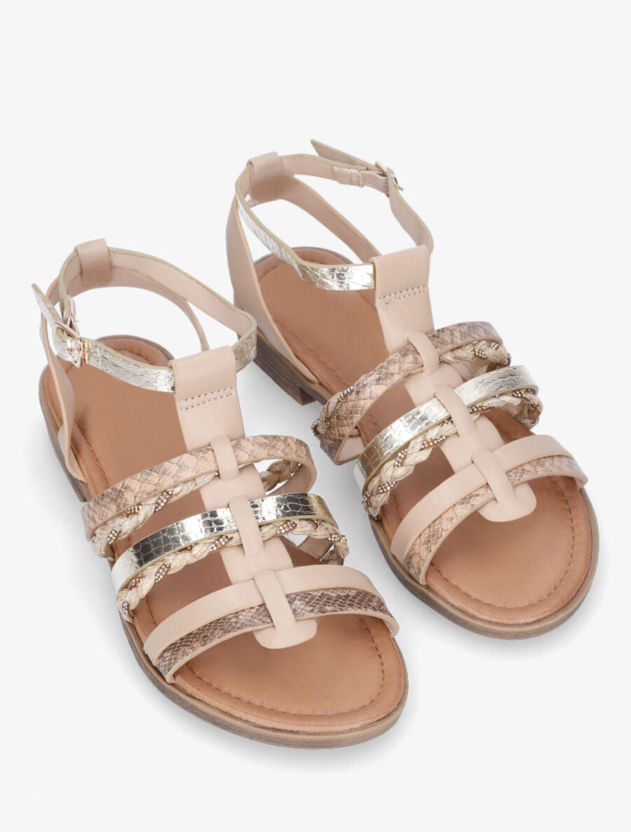 Spartiates fantaisies à strass - Nude - 4