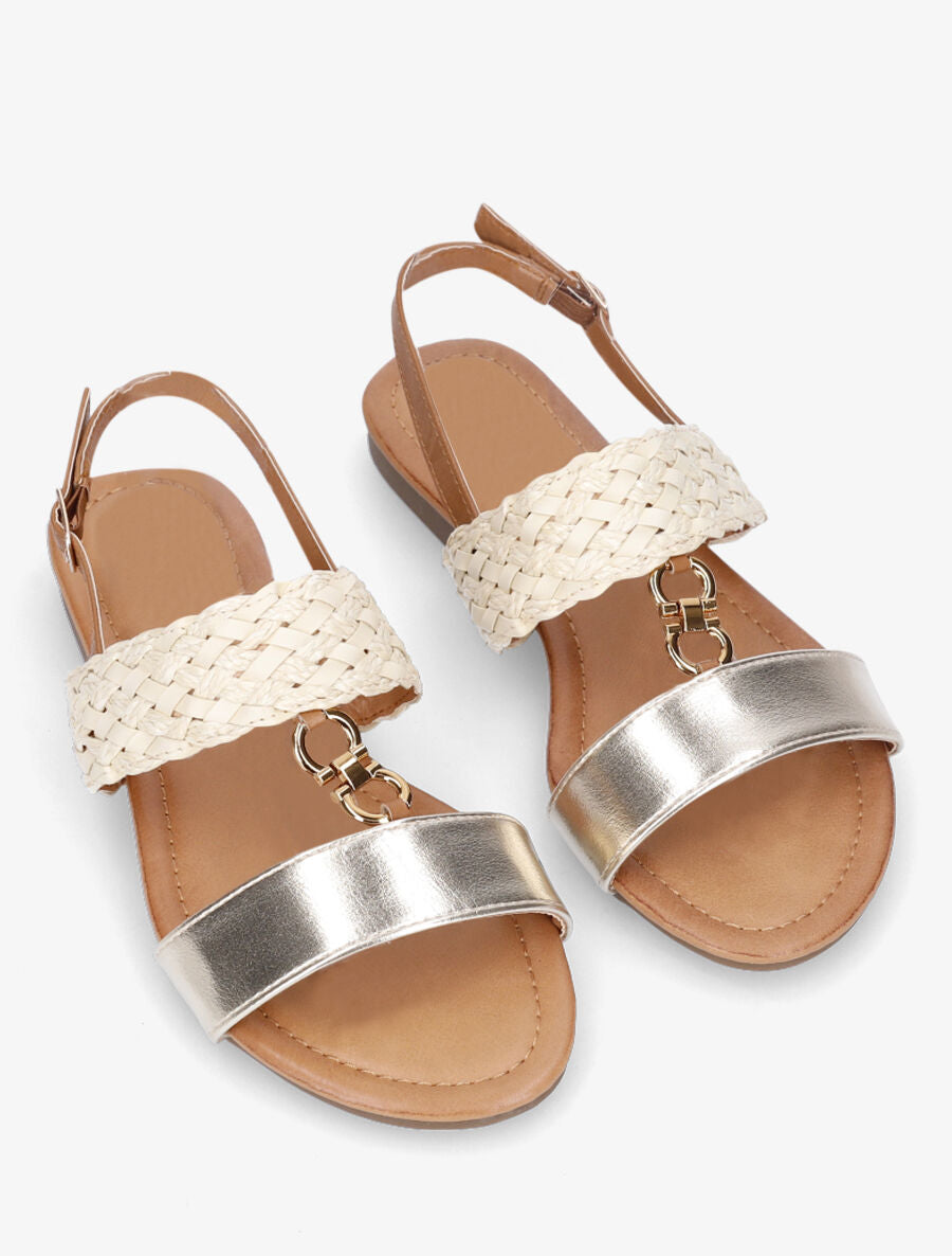 Nu-pieds bi-matière à bijou - Or - 4