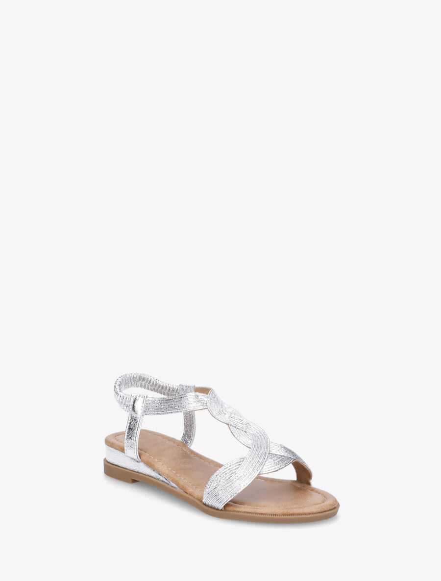 Nu-pieds à bride en T torsadée - Argent - 2