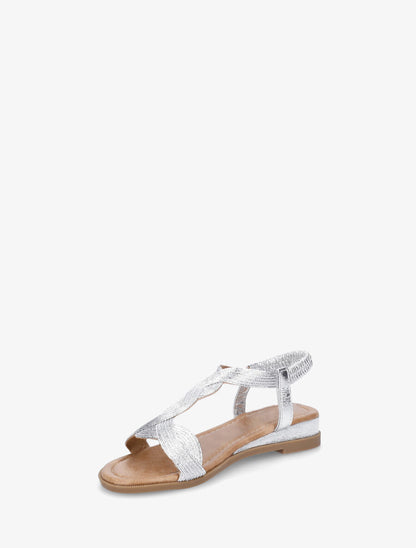 Nu-pieds à bride en T torsadée - Argent - 3