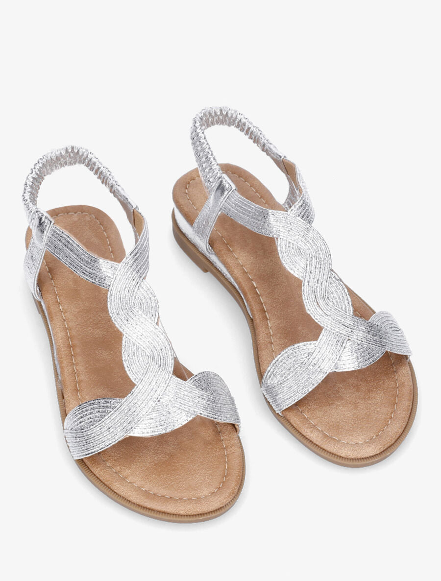 Nu-pieds à bride en T torsadée - Argent - 4