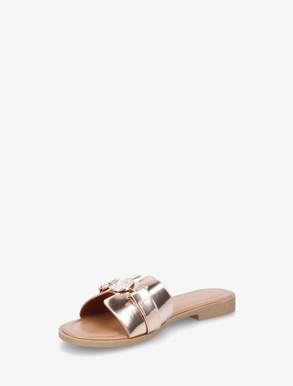 Claquettes en simili nacré à bijou style pièce - Rose gold - 3
