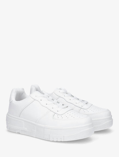 Baskets classiques en simili - Blanc - 4