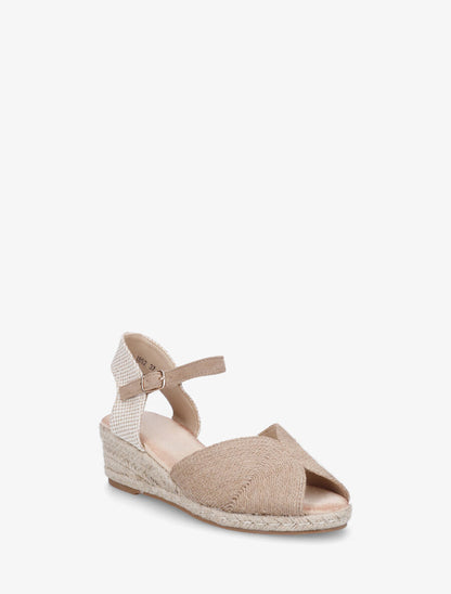 Sandales compensées style espadrille - Taupe - 2