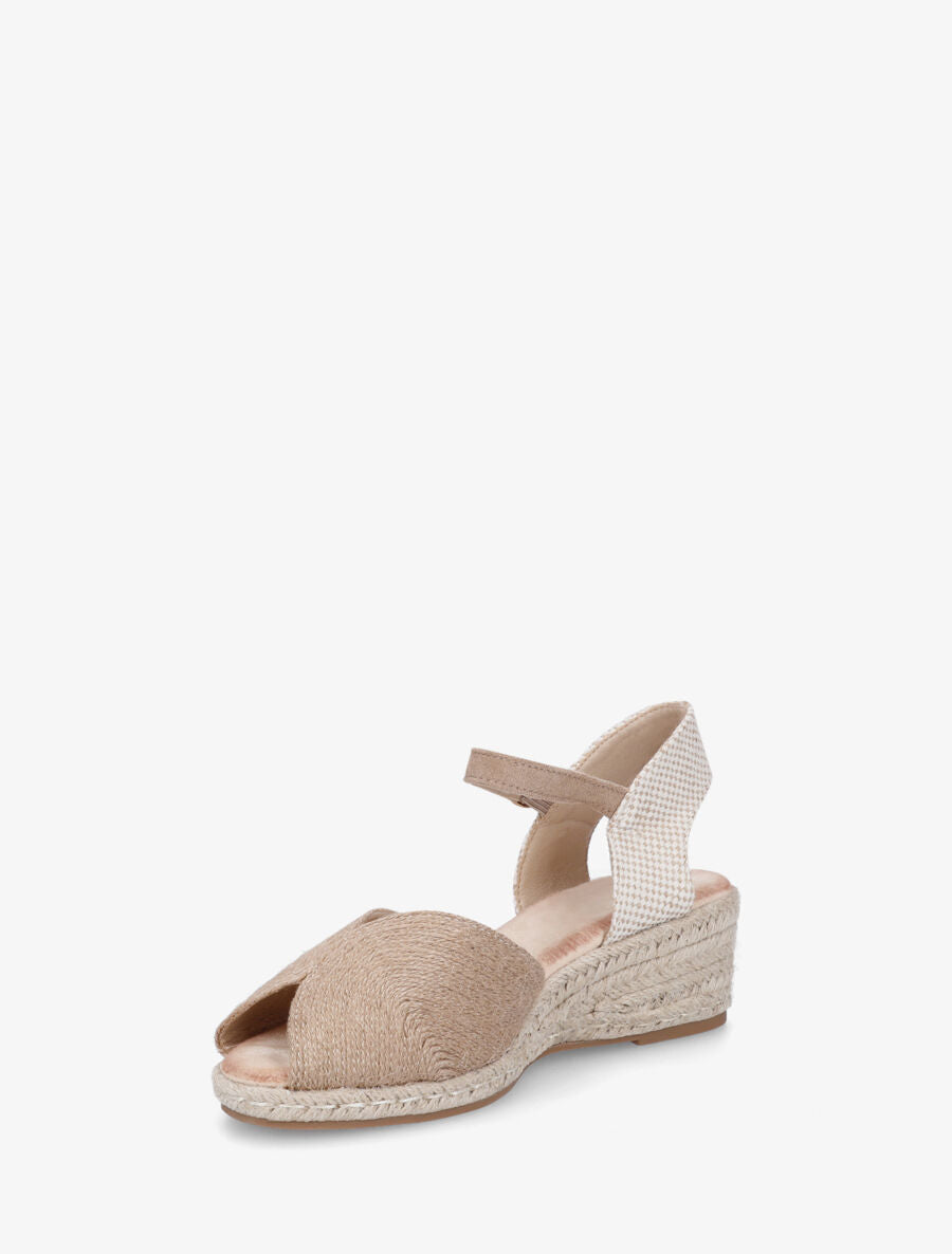 Sandales compensées style espadrille - Taupe - 3