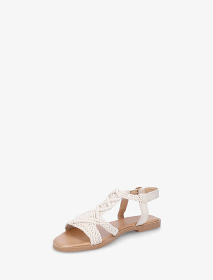 Nu-pieds effet macramé - Beige - 3
