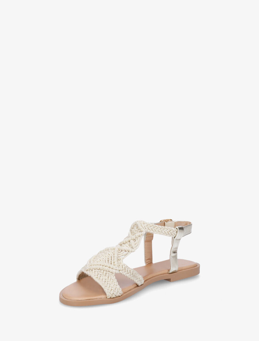 Nu-pieds effet macramé - Or - 3
