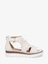 Sandales plates en suédine perforé - Beige - 1