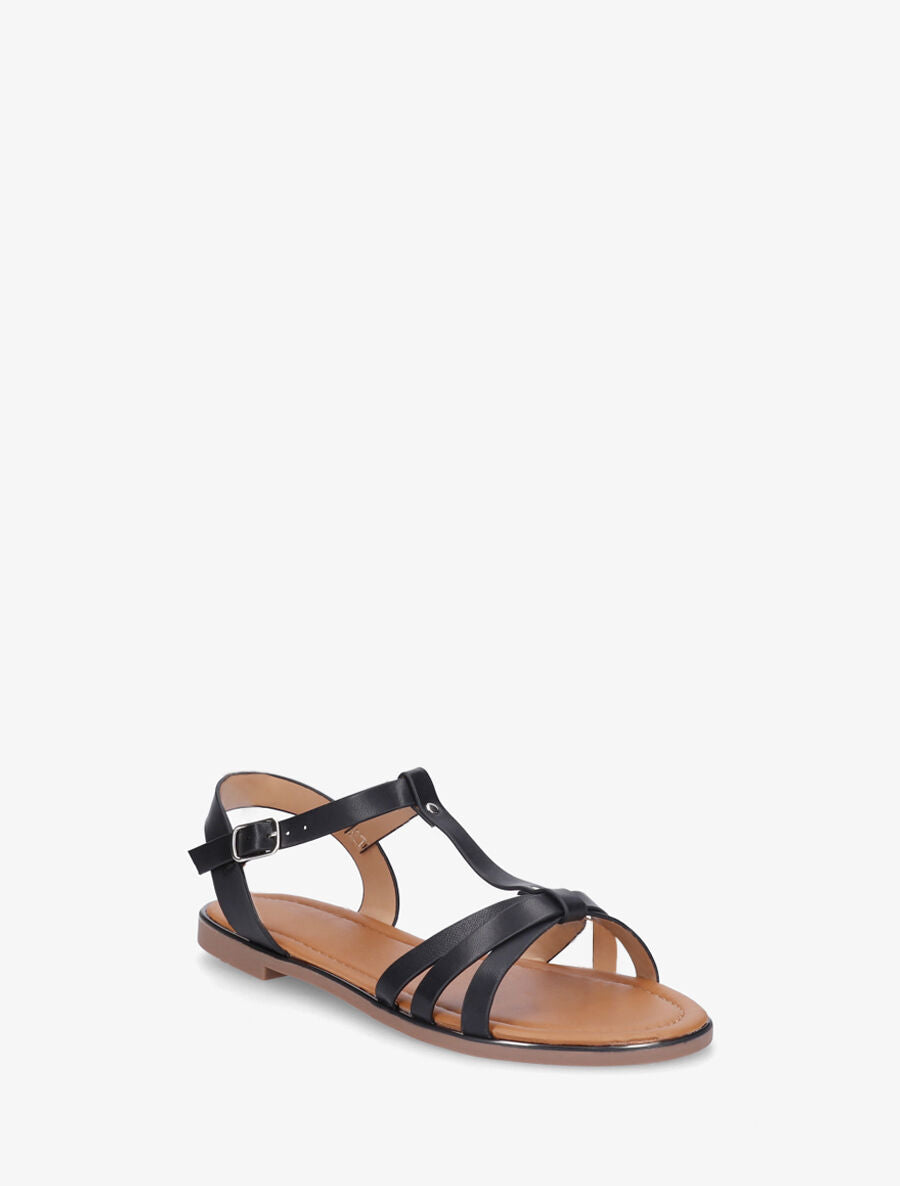 Nu-pieds irisés bride en T - Noir - 2