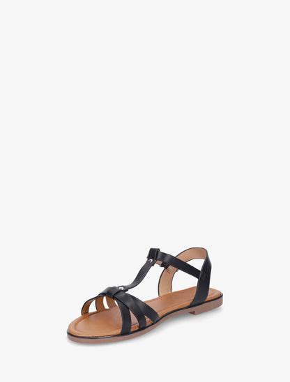 Nu-pieds irisés bride en T - Noir - 3