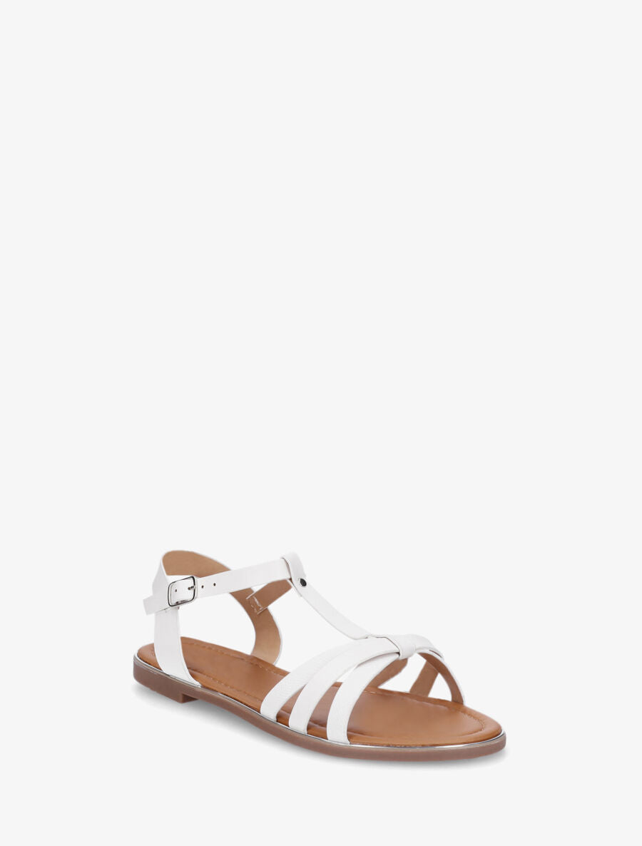 Nu-pieds irisés bride en T - Blanc - 2