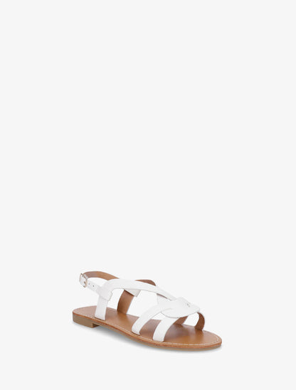 Nu-pieds entrelacés en simili - Blanc - 2