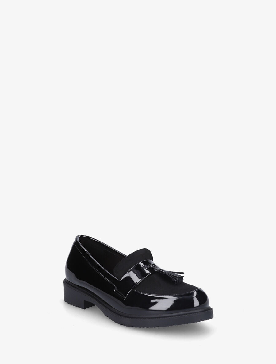 Mocassins bi-matière à pompon - Noir - 2