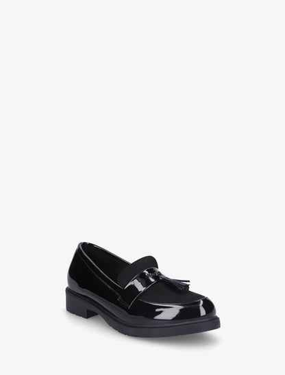 Mocassins bi-matière à pompon - Noir - 2