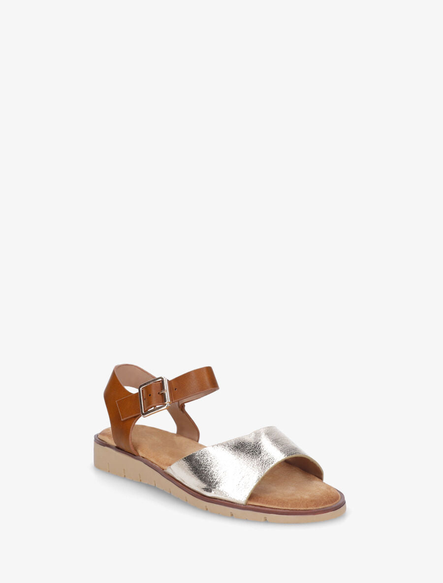 Nu-pieds basiques en simili nacré - Or - 2