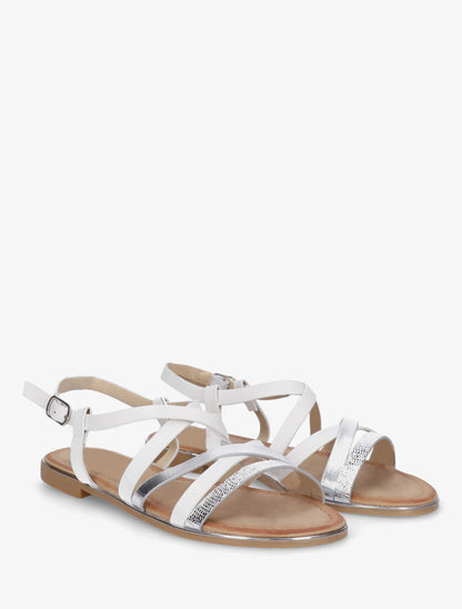 Nu-pieds à brides fantaisies croisées - Blanc - 4